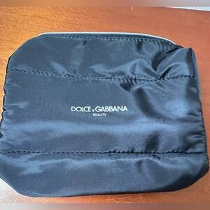 Dolce & Gabbana Beauty Quilted Black Cosmetic Pouch Makeup Bag Black